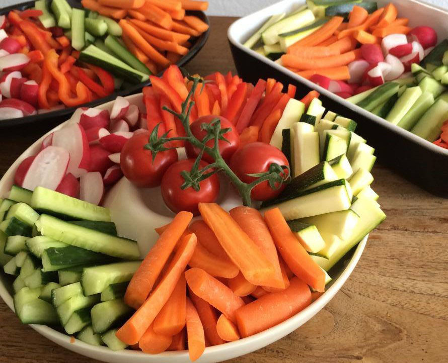 Groenten, dips en chips